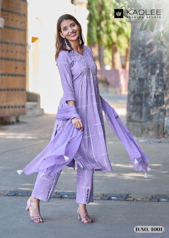 Kadlee rimzim 3pcs rayon print kurtis wholesale